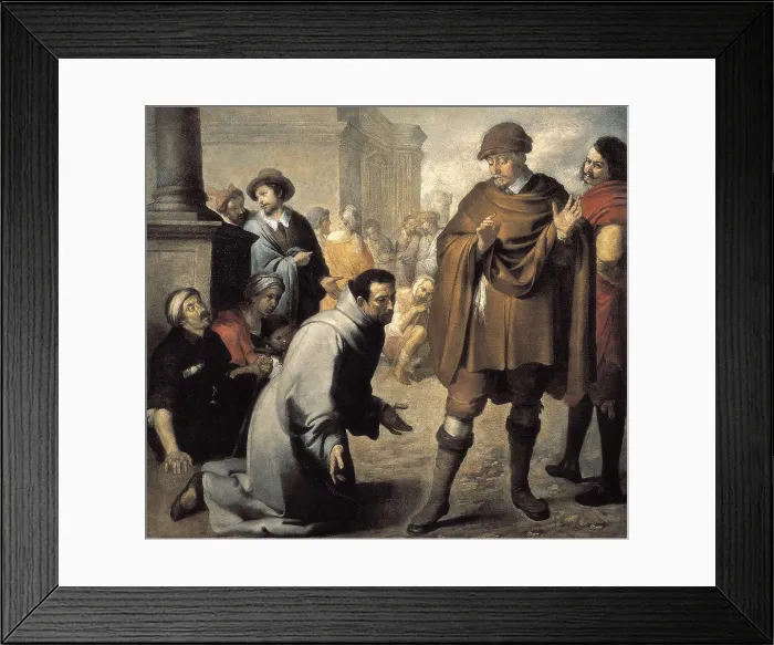 Framed Print : MURILLO, Bartolom Esteban (1617-1682). San Salvador de Horta and the Inquisitor of Aragon. ca. 1645 - 1646. Baroque art. Oil on canvas. FRANCE. Bayonne