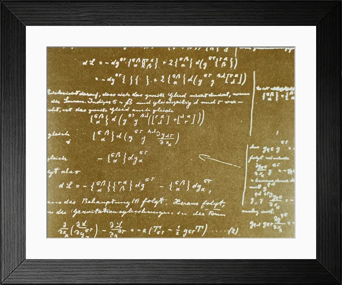 Framed Print : EINSTEIN, Albert (1879-1955). German physicist and mathematician, Nobel Prize in 1921. Extract of a manuscript. AISA / Everett Collection**US SALES ONLY**