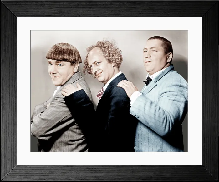 Framed Print : DISORDER IN THE COURT, from left: Moe Howard, Larry Fine, Curly Howard, (aka The Three Stooges), 1936