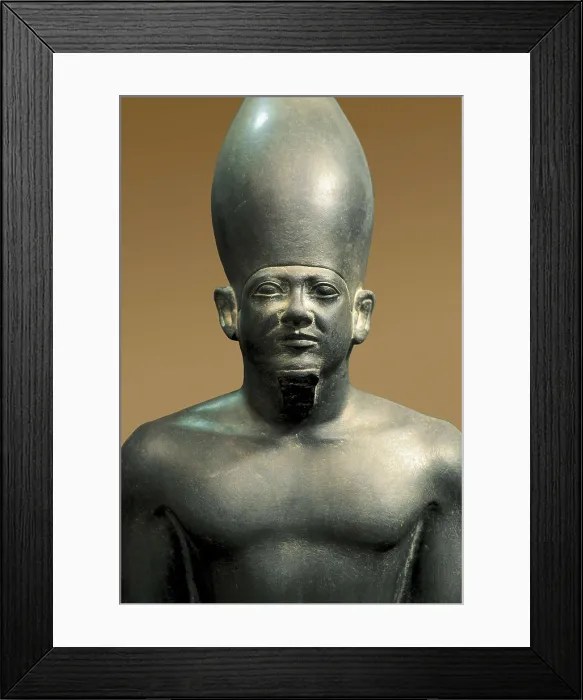 Framed Print : AISA / Everett Collection Triad of Menkaure (Mycerinus) with the goddess Hathor and the goddess of the Aphroditopolis nome. 2490 BC. Central detail depicting Menkaure