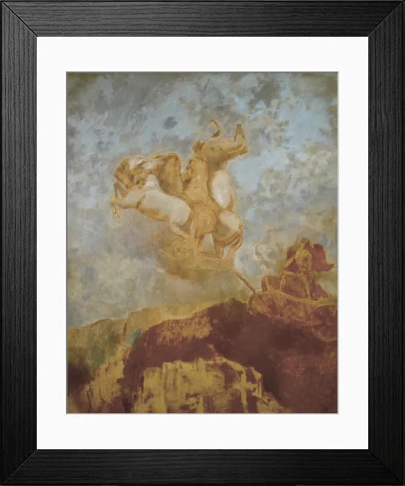 Framed Print : REDON, Odilon (1840-1916). The Chariot of Apollo. 1909. Oil on cardboard. Symbolism. Oil. FRANCE. Bordeaux. Fine Arts Museum. AISA / Everett Collection**US SALES ONLY**