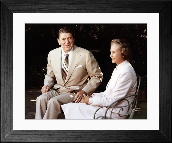 Framed Print : Ronald Reagan. President Reagan and his Supreme Court Justice nominee Sandra Day O'Connor at the White House, Washington, D.C. 1981