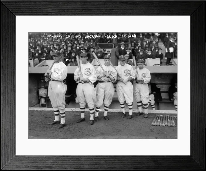 Framed Print : Eddie Murphy, John 'Shano' Collins, Joe Jackson, Happy Felsch, and Nemo Leibold, Chicago White Sox at 1917 World Series, 1917 Framed Print : Eddie Murphy, John 'Shano' Collins, Joe Jackson, Happy Felsch, and Nemo Leibold, Chicago White Sox at 1917 World Series, 1917