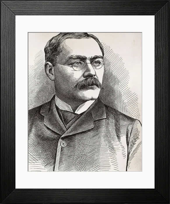 Framed Print : KIPLING, Rudyard (1865-1936). Portrait of Kipling. Engraving. AISA / Everett Collection**US SALES ONLY**