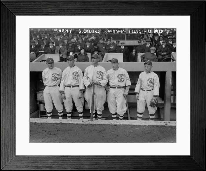 Framed Print : Eddie Murphy, John 'Shano' Collins, Joe Jackson, Happy Felsch, and Nemo Leibold, Chicago White Sox at 1917 World Series, 1917 Framed Print : Eddie Murphy, John 'Shano' Collins, Joe Jackson, Happy Felsch, and Nemo Leibold, Chicago White Sox at 1917 World Series, 1917