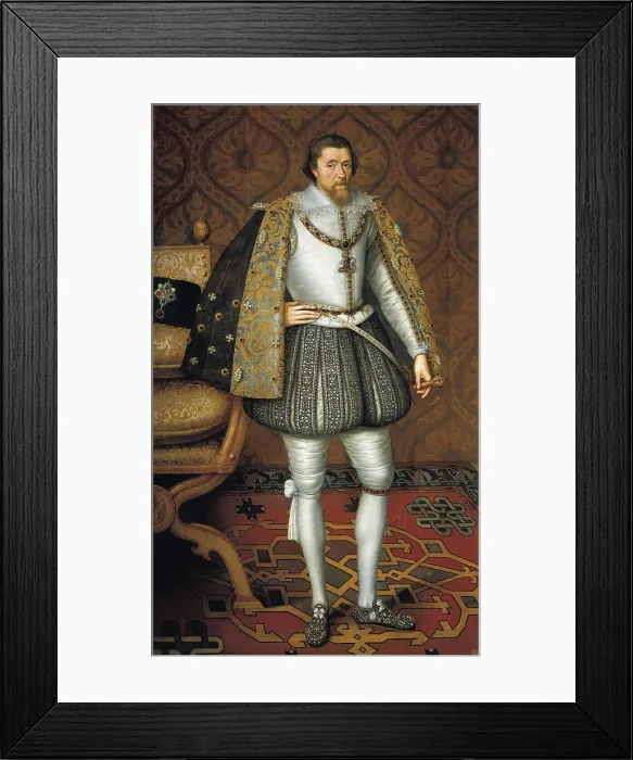 Framed Print : SOMER, Paul van, The Elder (1576-1621). King James I of England. 1600. Flemish art. Oil on canvas. SPAIN. Madrid. Prado Museum. AISA / Everett Collection**US SALES ONLY**