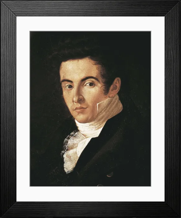 Framed Print : CAMMARANO, Giuseppe (1766-1850). Portrait of Vincenzo Bellini. s.XIX. Oil on canvas. ITALY. Naples. San Martino National Museum. AISA / Everett Collection**US SALES ONLY**