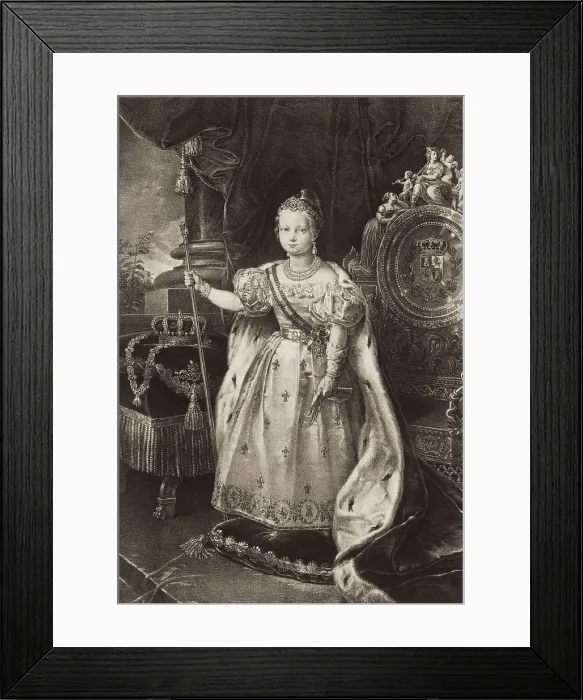Framed Print : Isabella II (1830-1904). Portrait when she was a girl. Litography. SPAIN. Madrid. National Library. AISA / Everett Collection**US SALES ONLY**