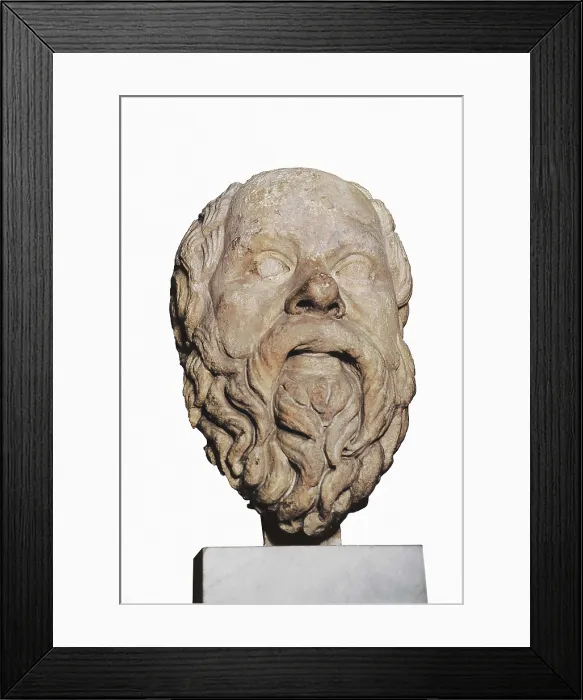 Framed Print : SOCRATES (470-399 BC). Greek art. Sculpture on marble. UNITED KINGDOM. London. The British Museum. AISA / Everett Collection**US SALES ONLY**