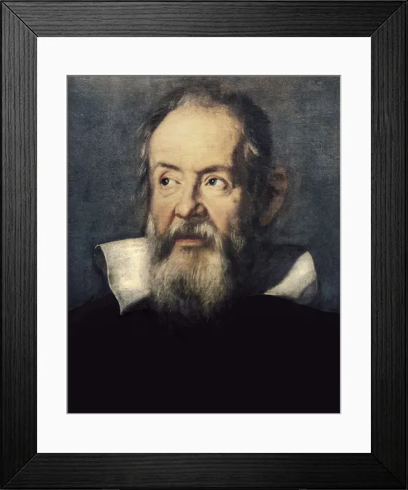 Framed Print : SUSTERMANS, Joost (1597-1681). Portrait of Galileo Galilei. ca. mid. 17th c. Detail. Renaissance art. Cinquecento. Oil on canvas. ITALY. Florence