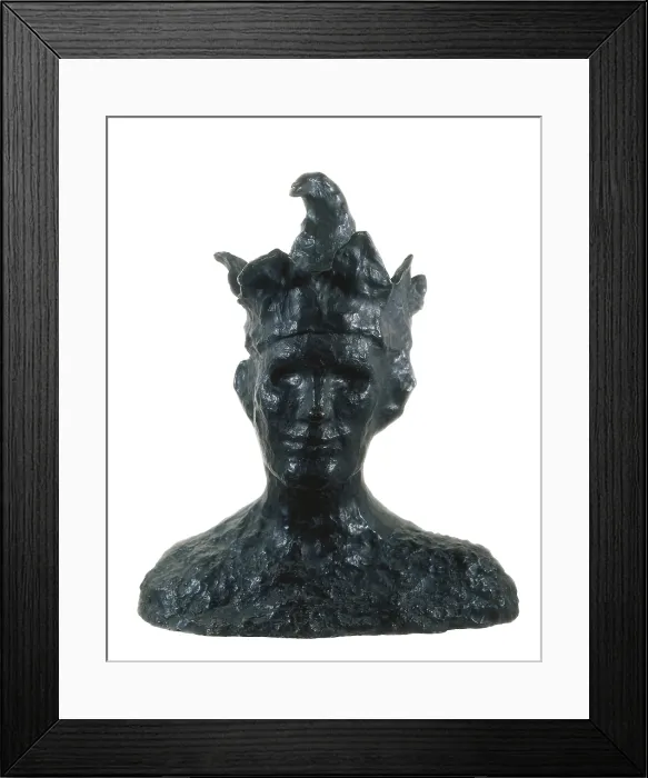 Framed Print : Picasso, Pablo (1881-1973). The Madman. 1905. Sculpture on bronze. FRANCE. Paris