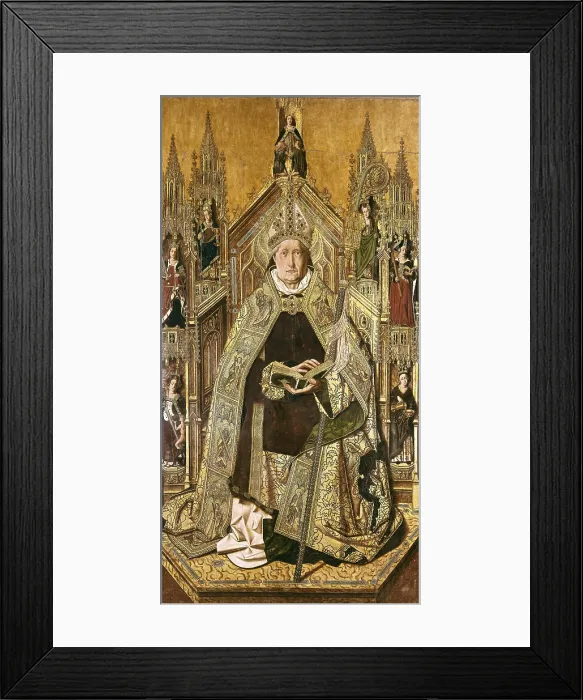 Framed Print : BERMEJO, Bartolom (1420-1498). Saint Dominic Enthroned as Abbot. 1477. Gothic art. Oil on wood. SPAIN. Madrid. Prado Museum. AISA / Everett Collection**US SALES ONLY**