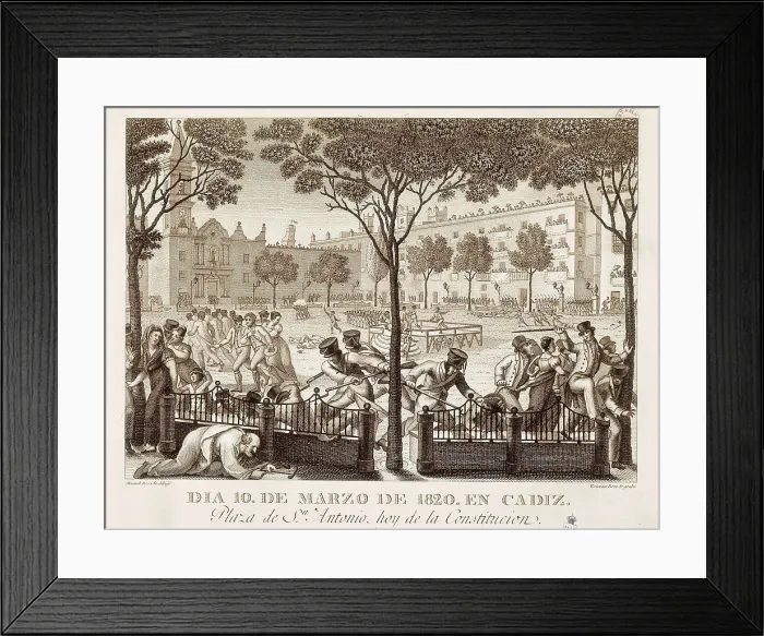 Framed Print : Spain (1820-1823). Liberal Triennium. 10th March in Cadiz. San Antonio Square