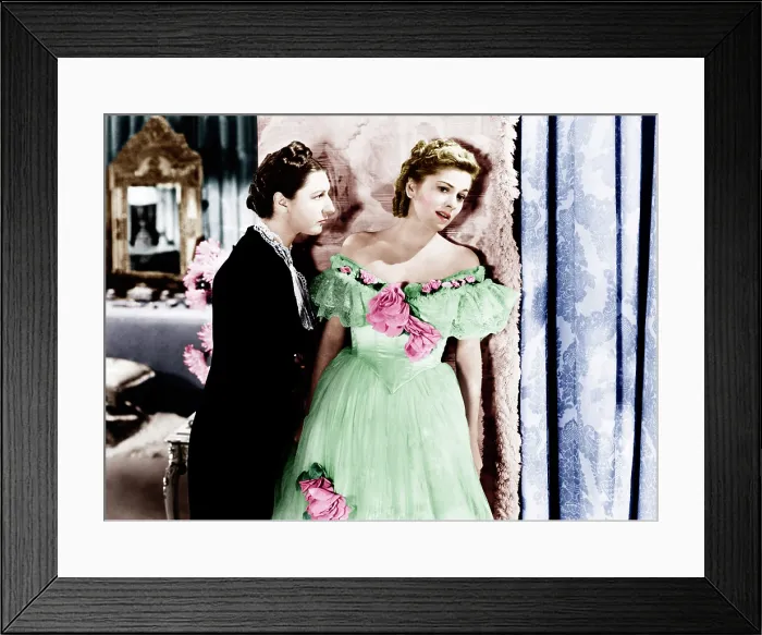 Framed Print : REBECCA, from left: Judith Anderson, Joan Fontaine, 1940