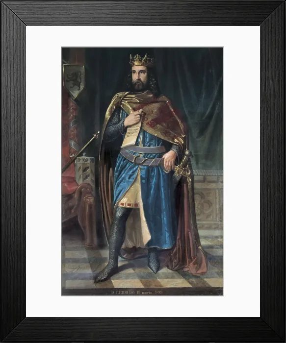 Framed Print : VERMUDO II of Len (953-999). Oil on canvas. AISA / Everett Collection**US SALES ONLY**