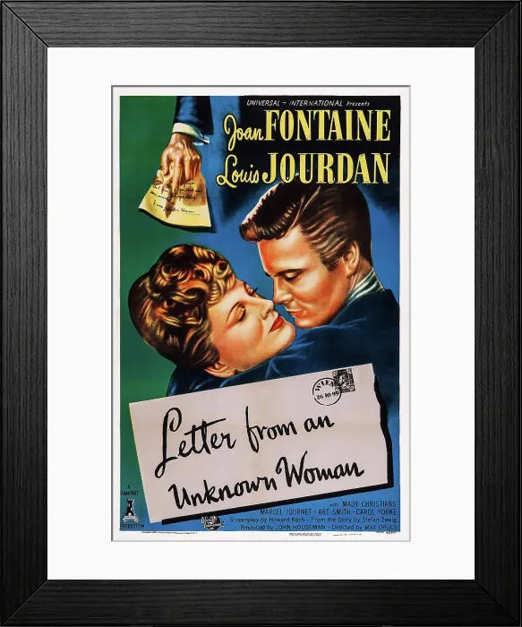 Framed Print : LETTER FROM AN UNKNOWN WOMAN, US poster, Joan Fontaine, Louis Jourdan, 1948 Framed Print : LETTER FROM AN UNKNOWN WOMAN, US poster, Joan Fontaine, Louis Jourdan, 1948