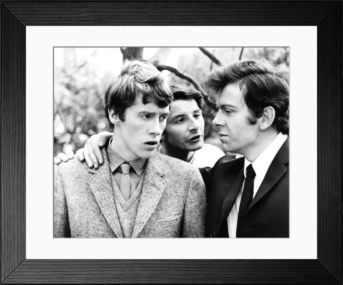 Framed Print : THE KNACK...AND HOW TO GET IT, from left: Michael Crawford, Donal Donnelly, Ray Brooks, 1965