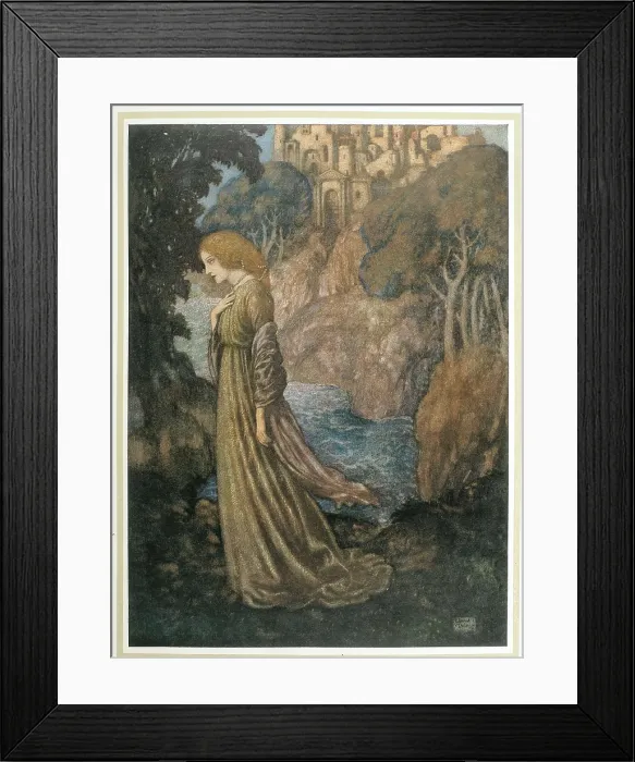 Framed Print : DULAC, Edmund (1882-1953). The Bell and Other Poems. Illustration for an English edition of Poe's work (1912). Engraving. SPAIN. Barcelona