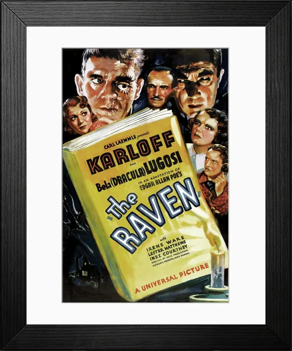 Framed Print : THE RAVEN, from left: Irene Ware, Boris Karloff, Ian Wolfe, Bela Lugosi, Inez Courtney, Lester Matthews, 1935