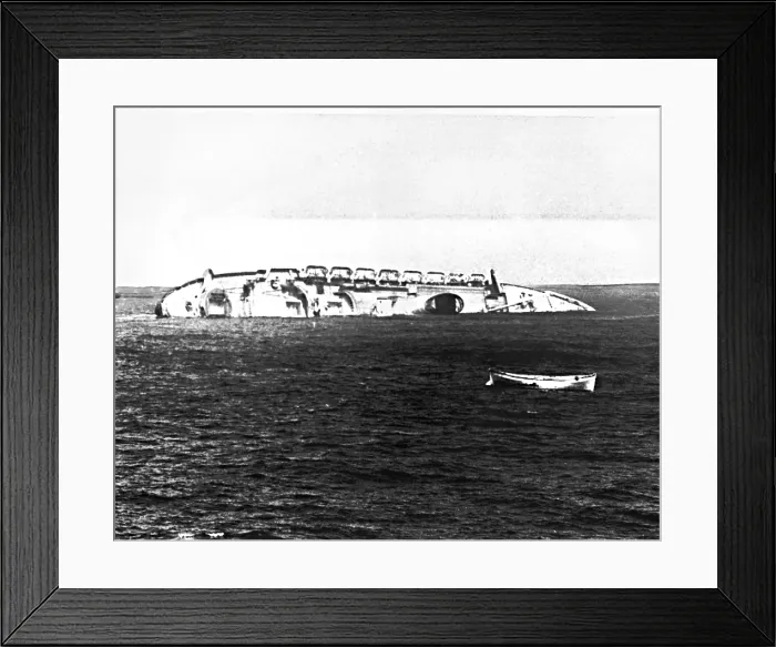 Framed Print : ANDREA DORIA, cruise ship is sinking in the ocean, 60 miles off of Nantucket Island, July 25, 1956, after its collision with the Swedish liner, Stockholm, at 11:10 PM Framed Print : ANDREA DORIA, cruise ship is sinking in the ocean, 60 miles off of Nantucket Island, July 25, 1956, after its collision with the Swedish liner, Stockholm, at 11:10 PM