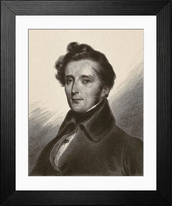 Framed Print : LAMARTINE, Alphonse de (1790-1869). French politician and romantic poet. Etching. SPAIN. Madrid. National Library. AISA / Everett Collection**US SALES ONLY**