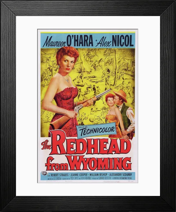 Framed Print : THE REDHEAD FROM WYOMING, US poster art, Maureen O'Hara, Alex Nichol, 1953