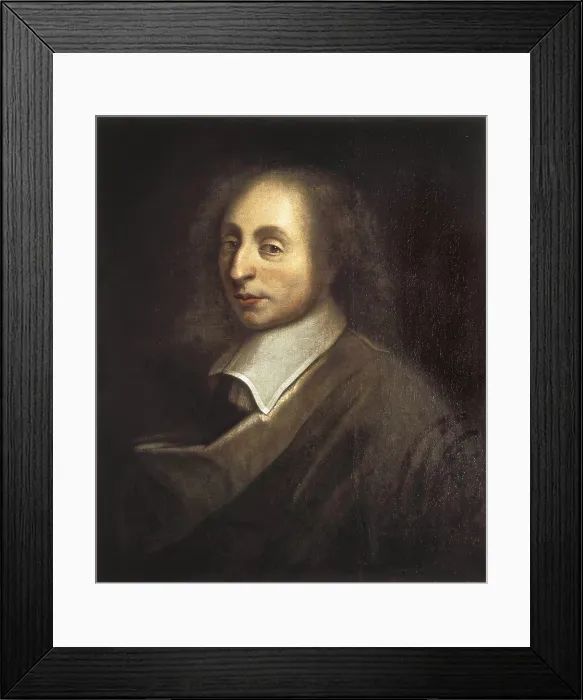 Framed Print : PASCAL, Blaise (1623-1662). French mathematican, physicist and philosopher. Anonymous portrait. Oil on canvas. FRANCE. Versailles. National Museum of Versailles