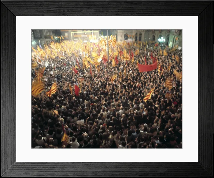 Framed Print : SPAIN. Barcelona. Spain. Transition to Democracy (23rd October 1977). Crowd at the Sant Jaume Square awaiting the arrival of the President of the Generalitat Josep Tarradellas Framed Print : SPAIN. Barcelona. Spain. Transition to Democracy (23rd October 1977). Crowd at the Sant Jaume Square awaiting the arrival of the President of the Generalitat Josep Tarradellas