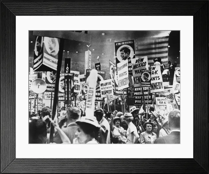 Framed Print : Presidential campaign for John F. Kennedy, 1960.. Courtesy: CSU Archives / Everett Collection Framed Print : Presidential campaign for John F. Kennedy, 1960.. Courtesy: CSU Archives / Everett Collection