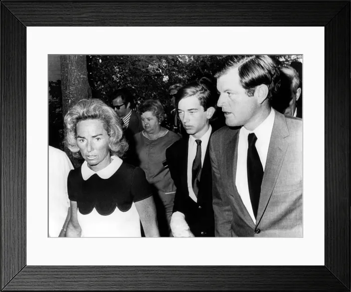 Framed Print : Ethel Kennedy, Robert Kennedy Jr. (answering a summons for being involved in a drug raid), Senator Edward M Framed Print : Ethel Kennedy, Robert Kennedy Jr. (answering a summons for being involved in a drug raid), Senator Edward M