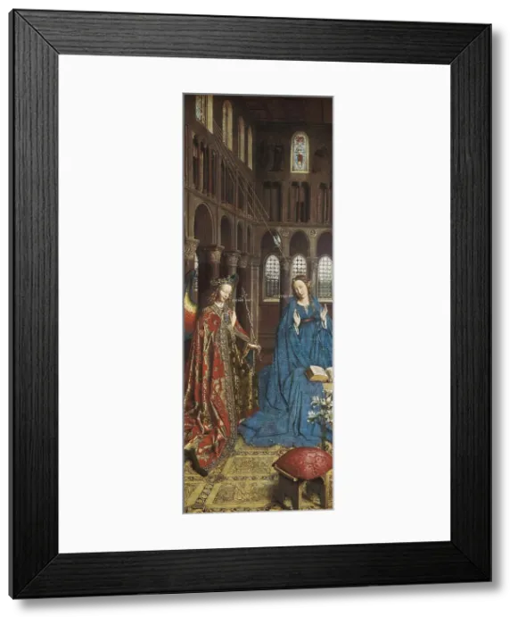 Framed Print : EYCK, Jan van (1390-1441). The Annunciation. ca. 1434-1436. Flemish art. Oil on canvas. UNITED STATES OF AMERICA. Washington. National Gallery of Art
