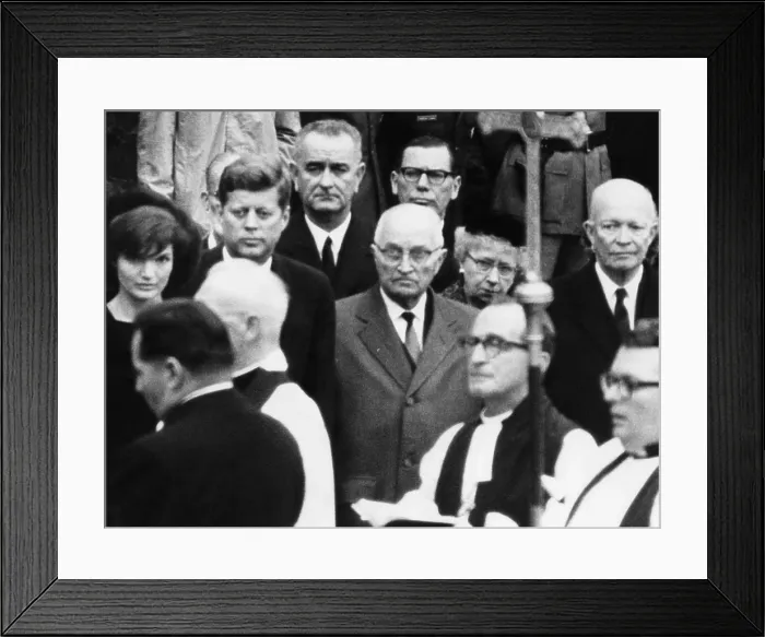 Framed Print : L-R, facing camera: First Lady Jacqueline Kennedy, President John F. Kennedy, Vice President Lyndon B Framed Print : L-R, facing camera: First Lady Jacqueline Kennedy, President John F. Kennedy, Vice President Lyndon B