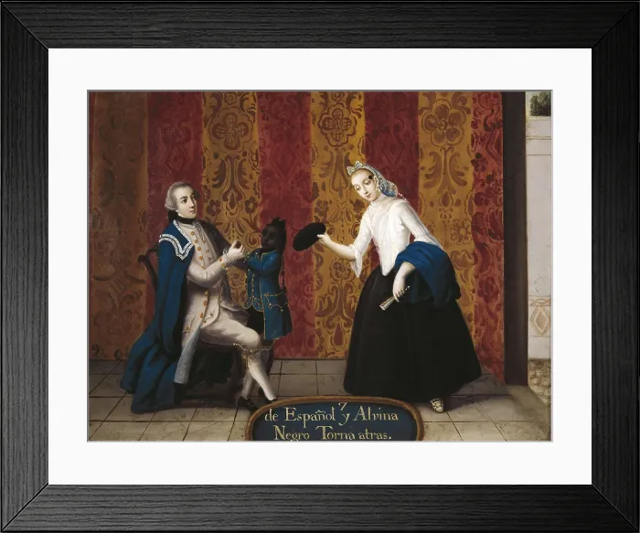 Framed Print : CABRERA, Miguel (1695-1768). Mixed races. From Spanish and Albina Negro: Torna atrs. 1760s. From Spanish and Albino: Negro Torna atrs. Oil on canvas. SPAIN. Madrid Framed Print : CABRERA, Miguel (1695-1768). Mixed races. From Spanish and Albina Negro: Torna atrs. 1760s. From Spanish and Albino: Negro Torna atrs. Oil on canvas. SPAIN. Madrid