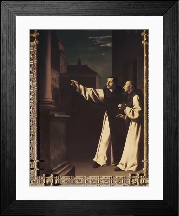 Framed Print : ZURBARAN, Francisco de (1598-1664). Vision of Fray Pedro of Salamanca. 1639. SPAIN. Guadalupe. Royal Monastery of Our Lady of Guadalupe. Baroque art. Oil on canvas