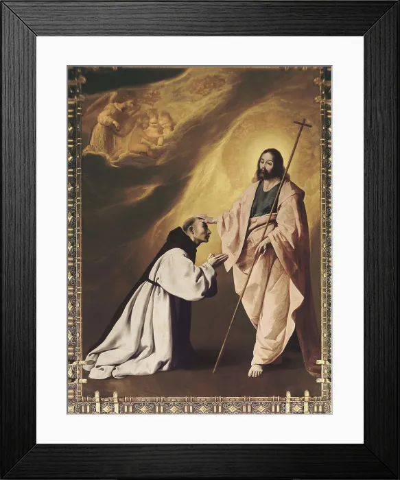 Framed Print : ZURBARAN, Francisco de (1598-1664). Christ appearing to Father Salmern. 1638 - 1639. SPAIN. Guadalupe. Royal Monastery of Our Lady of Guadalupe. Baroque art. Oil on canvas Framed Print : ZURBARAN, Francisco de (1598-1664). Christ appearing to Father Salmern. 1638 - 1639. SPAIN. Guadalupe. Royal Monastery of Our Lady of Guadalupe. Baroque art. Oil on canvas