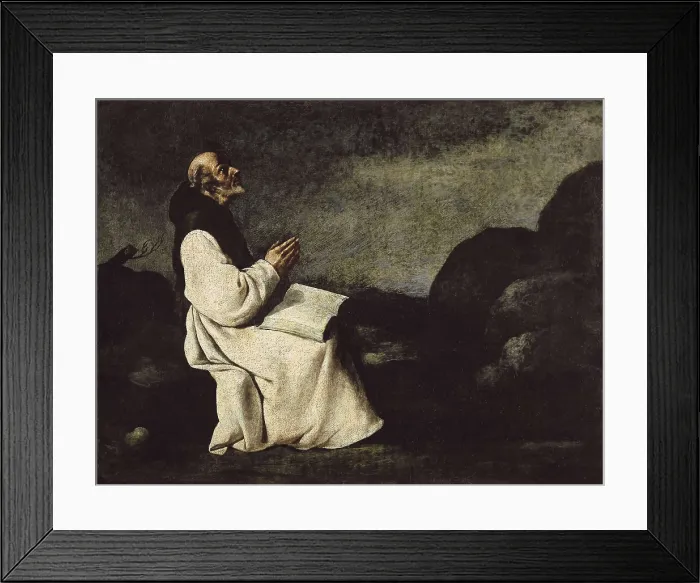 Framed Print : ZURBARAN, Francisco de (1598-1664). Seated Monk. 1639. SPAIN. Guadalupe. Royal Monastery of Our Lady of Guadalupe. Baroque art. Oil on wood