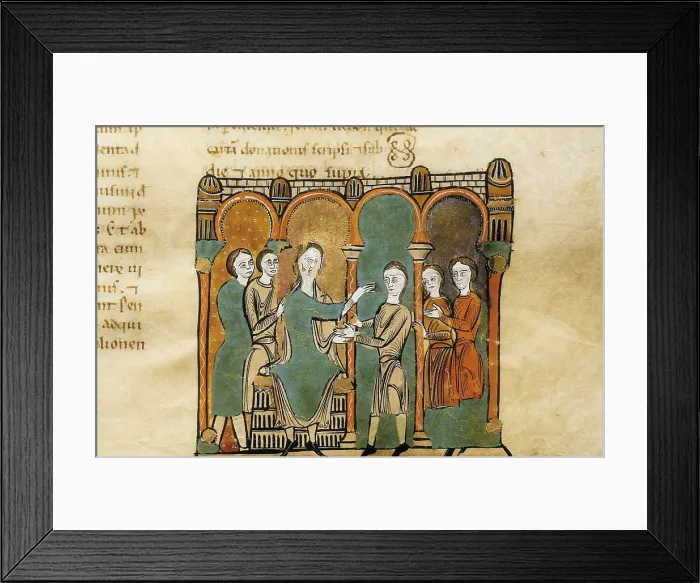 Framed Print : Liber Feudorum Maior. end 12th c. Royal cartulary carried out after Alfonso the Chaste's order. Folio 61, lower part. Romanesque art. Miniature Painting. SPAIN. Barcelona Framed Print : Liber Feudorum Maior. end 12th c. Royal cartulary carried out after Alfonso the Chaste's order. Folio 61, lower part. Romanesque art. Miniature Painting. SPAIN. Barcelona