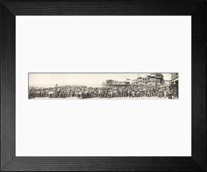 Framed Print : Los Angeles Motorcycle Club at Venice Beach, panoramic photograph, California, 1911 Framed Print : Los Angeles Motorcycle Club at Venice Beach, panoramic photograph, California, 1911