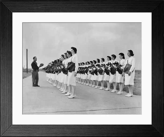 Framed Print : World War II, gas mask drill, Lieutenant Edward W