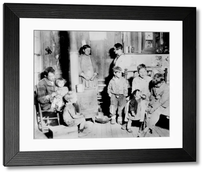 Framed Print : A poor family, interior showing family of nine, photograph by Lewis Wickes Hine, circa 1930-1934 Framed Print : A poor family, interior showing family of nine, photograph by Lewis Wickes Hine, circa 1930-1934