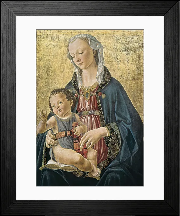 Framed Print : GHIRLANDAIO, Domenico di Tommaso Bigordi, called (1449-1494). Madonna and Child (Madonna e bambino). ca. 1470. Renaissance art. Quattrocento. Florentine school. Oil on canvas