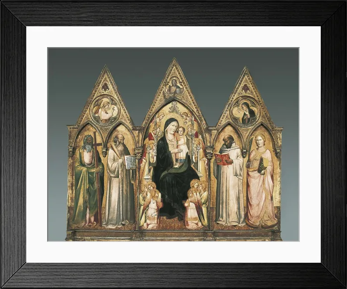 Framed Print : AISA / Everett Collection GADDI, Agnolo (1333-1396). Madonna Enthroned with Saints and Angels. 1380s Framed Print : AISA / Everett Collection GADDI, Agnolo (1333-1396). Madonna Enthroned with Saints and Angels. 1380s