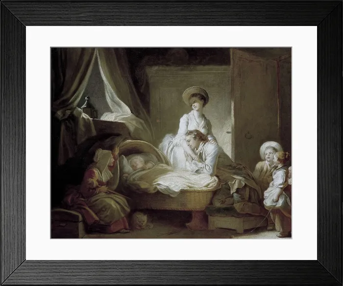 Framed Print : FRAGONARD, Jean Honor (1732-1806). The Visit to the Nursery. ca. 1784. Rococo. Oil on canvas. UNITED STATES OF AMERICA. Washington. National Gallery of Art