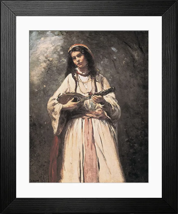 Framed Print : COROT, Jean-Baptiste Camille (1796-1875). Gypsy Girl with Mandolin (Gitane la Madoline). ca. 1870. Realism. Oil on canvas. UNITED STATES OF AMERICA. Washington Framed Print : COROT, Jean-Baptiste Camille (1796-1875). Gypsy Girl with Mandolin (Gitane la Madoline). ca. 1870. Realism. Oil on canvas. UNITED STATES OF AMERICA. Washington