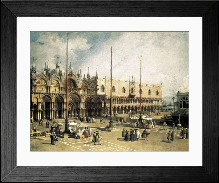 Framed Print : CANALETTO, Giovanni Antonio Canal, also called (1697-1768). The Square of Saint Mark's, Venice (Piazza San Marco). 1742 - 1744. Rococo. Painting. UNITED STATES OF AMERICA