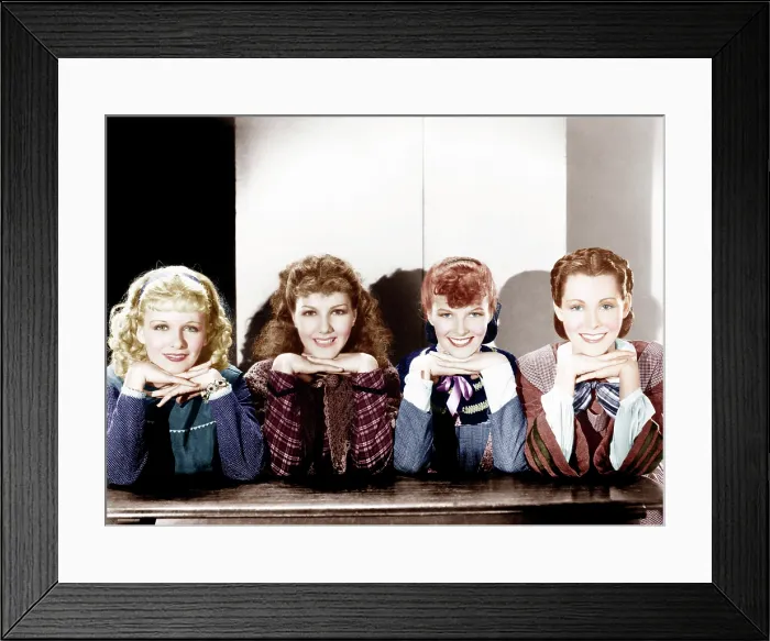 Framed Print : LITTLE WOMEN, from left: Joan Bennett, Jean Parker, Katharine Hepburn, Frances Dee, 1933 Framed Print : LITTLE WOMEN, from left: Joan Bennett, Jean Parker, Katharine Hepburn, Frances Dee, 1933