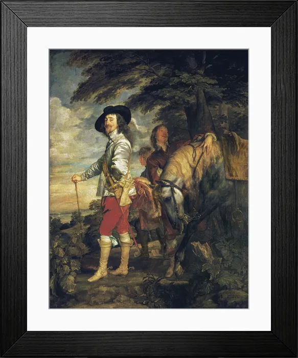 Framed Print : VAN DYCK, Sir Anthony (1599-1641). King Charles I of England out Hunting. ca. 1635. Flemish art. Oil on canvas. FRANCE. Paris. Louvre Museum
