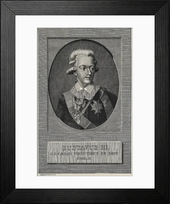 Framed Print : GUSTAV III (1746-1792). King of Sweden (1771-1792). Engraving by Charles-Etienne Gaucher (1741-1804). Etching. AISA / Everett Collection**US SALES ONLY**