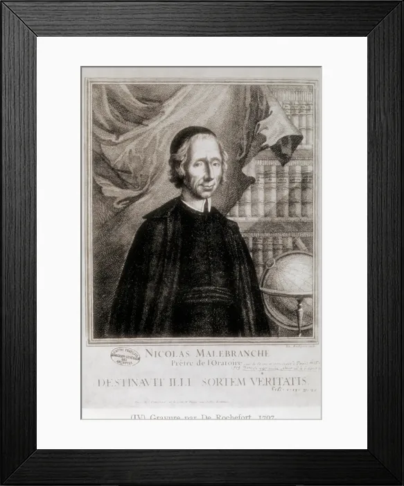 Framed Print : MALEBRANCHE, Nicolas de (1638-1715). Disciple of Descartes. Engraving by Henri de Rochefort. Litography. AISA / Everett Collection**US SALES ONLY** Framed Print : MALEBRANCHE, Nicolas de (1638-1715). Disciple of Descartes. Engraving by Henri de Rochefort. Litography. AISA / Everett Collection**US SALES ONLY**