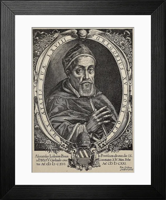 Framed Print : GREGORY XV (1554-1623). Pope (1621-1623). Engraving by Peter Isselburg. Xylography. AISA / Everett Collection**US SALES ONLY**